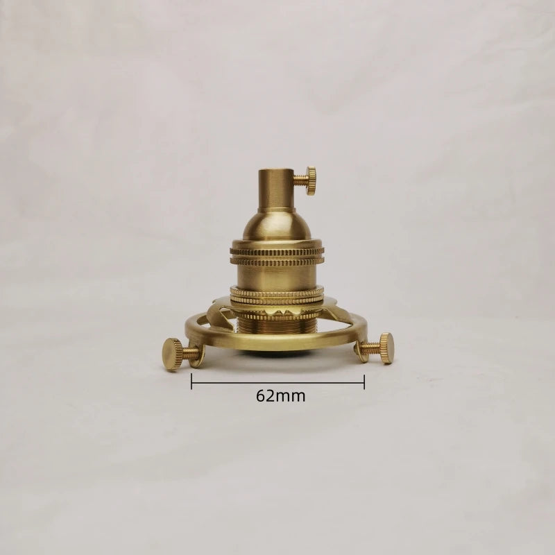 E14 Spiral Brass Light Sockets E12 Retro Ceiling Lamp Base Ceramic All Copper Accessories Lampshade Fixed Threaded Lamp Holder