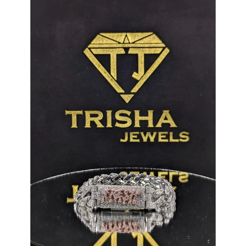 Designer VVS Lab Grown Diamond Cuban Bracelet Custom Clasp Iced Shine Finish 18K Gold Plated Rose Gold Hip Hop Jewelry