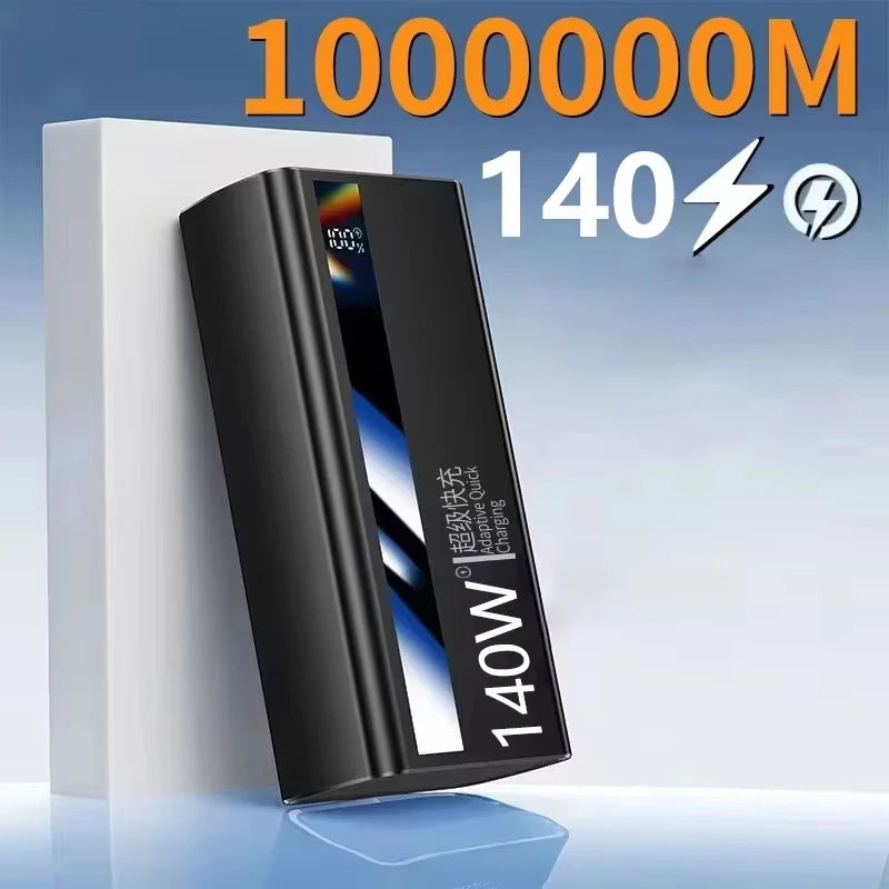 Lenovo Ultra Capacity 500000mAh 140W Super Fast Charging CCC LED Digital Display Portable Battery Charger Powerbank