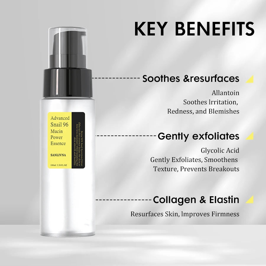 2Pcs Facial Skincare Set,96 Snail Mucin Power Essence & Multi-Active Cream,Face Moisturizer Anti-aging Serum for Dull Skin
