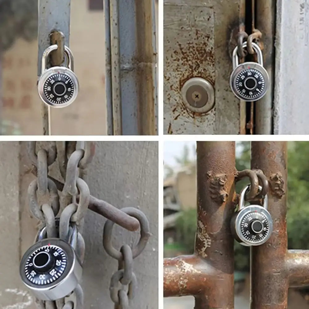 NEW High Security Dia Lock Stainless Steel Round Keyless Padlock Waterproof Digit Combination Lock Lock