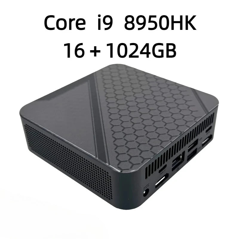 High-Performance Mini PC Portable Mini Gaming Desktop PC 16GB 1TB/2TB Intel I9 8950HK 4K WiFi6 USB