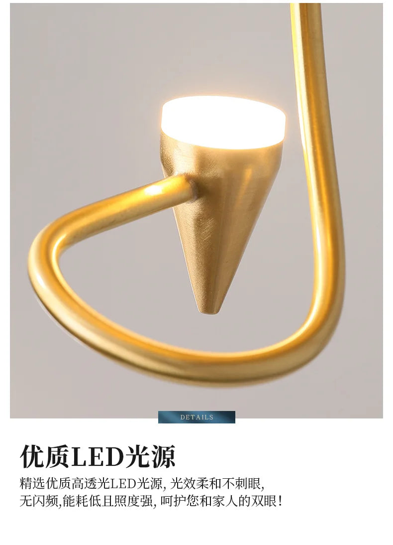 Mid century Stair Lotus light Luxury vintage lampshade Duplex Building Bedroom Living Room Tea Room Art  coffee bar lighting