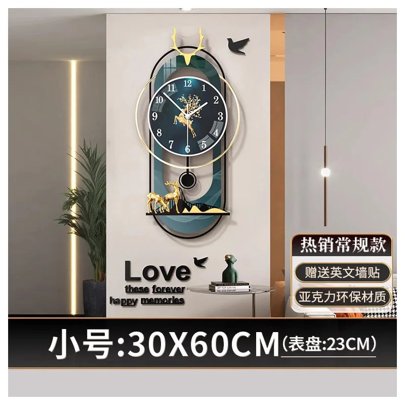Wall clock household modern light luxury atmosphere decoration wall watch living room simple creative clock wall clock interior