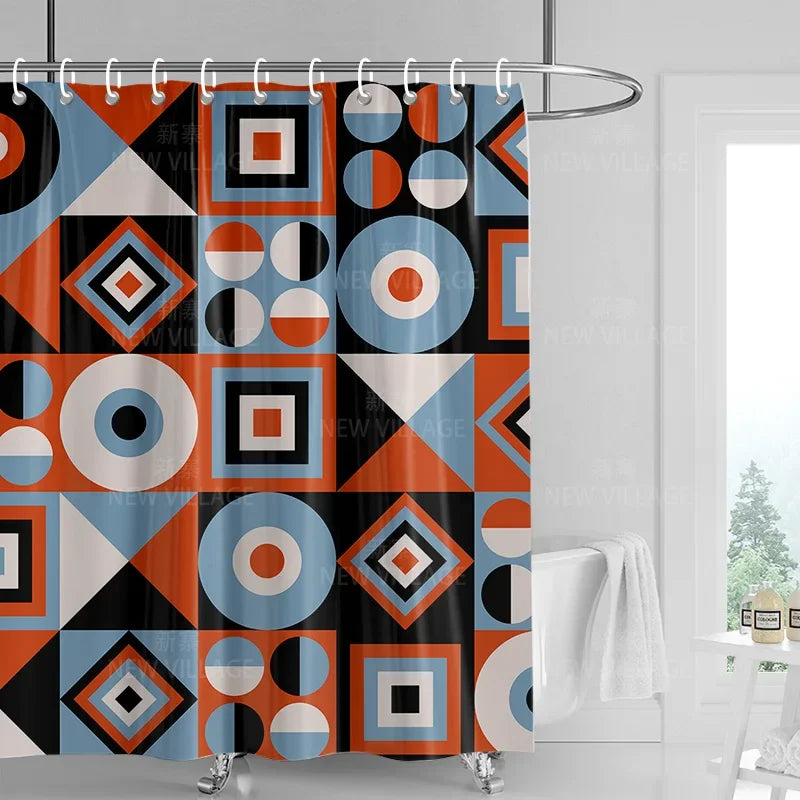 Home decoration shower curtains bathroom waterproof curtain fabric Living Room Modern Nordic Modern geometric pattern simple