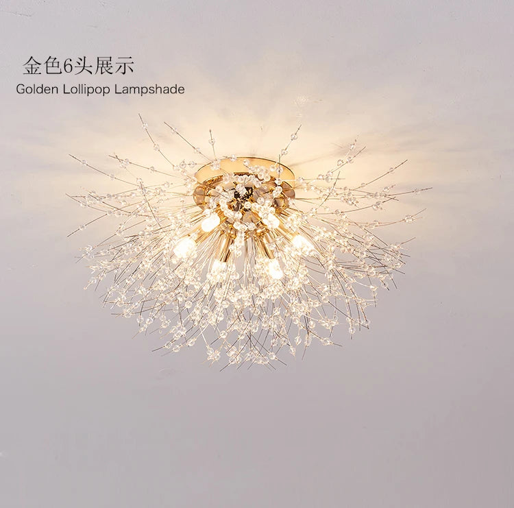 Dandelion Crystal Chandelier Nordic Modern Living Room Dining Room Bedroom Ceiling Light Room Light Fireball Decorative Light
