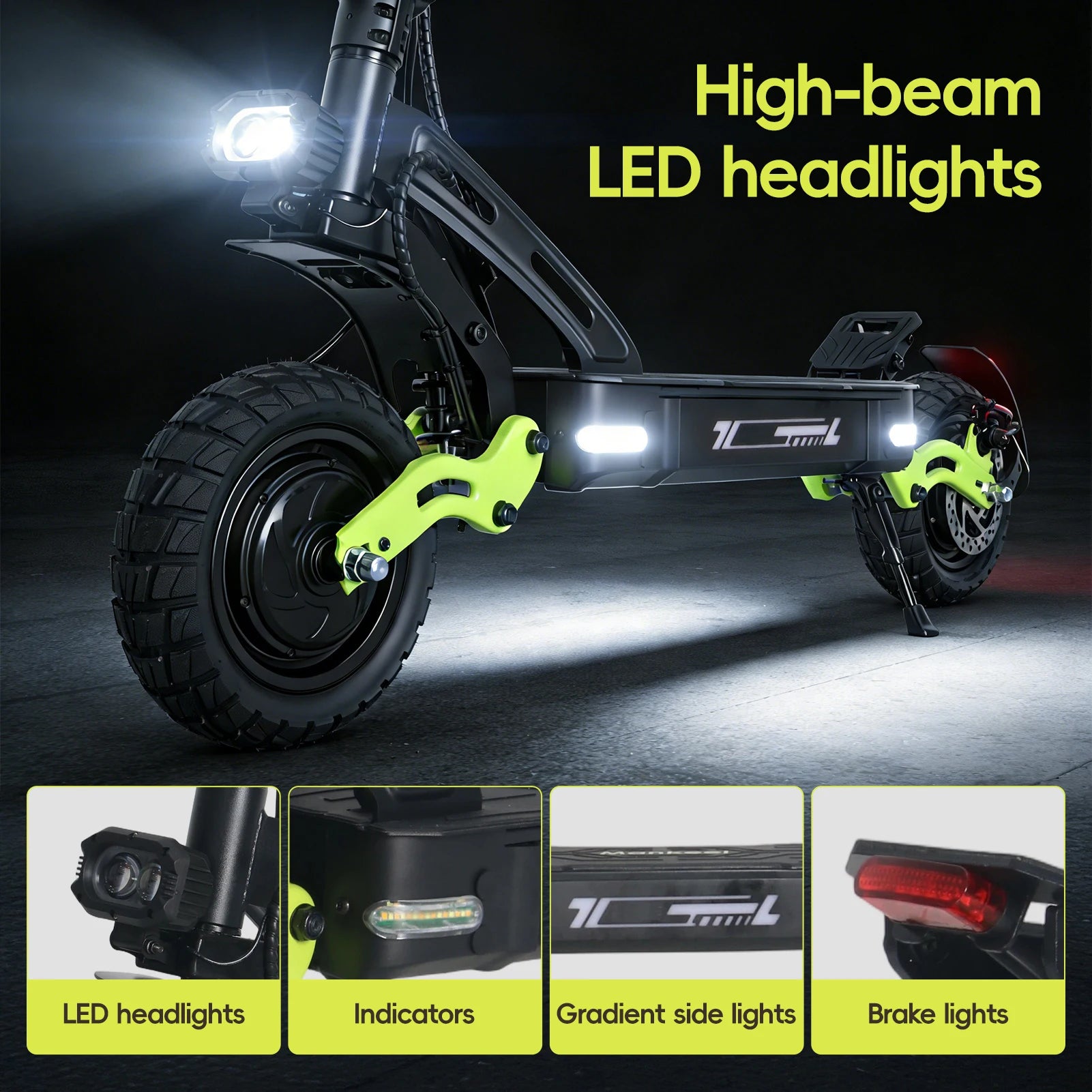 60V 20.8Ah 2400W Dual Motor Electric Scooter with 40MPH High Speed, 40 miles Long Range endurance, 11 Inch Off Road Tire Foldable Adult E Scooter NFC Smart Lock Dual Hydraulic Suspension Disc Brake Max Load 265LBS For Outdoor