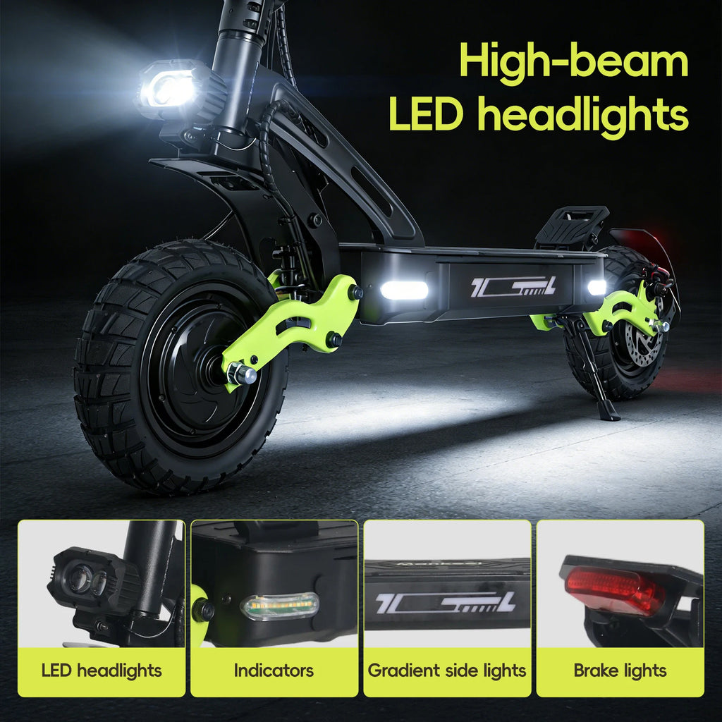 60V 20.8Ah 2400W Dual Motor Electric Scooter with 40MPH High Speed, 40 miles Long Range endurance, 11 Inch Off Road Tire Foldable Adult E Scooter NFC Smart Lock Dual Hydraulic Suspension Disc Brake Max Load 265LBS For Outdoor
