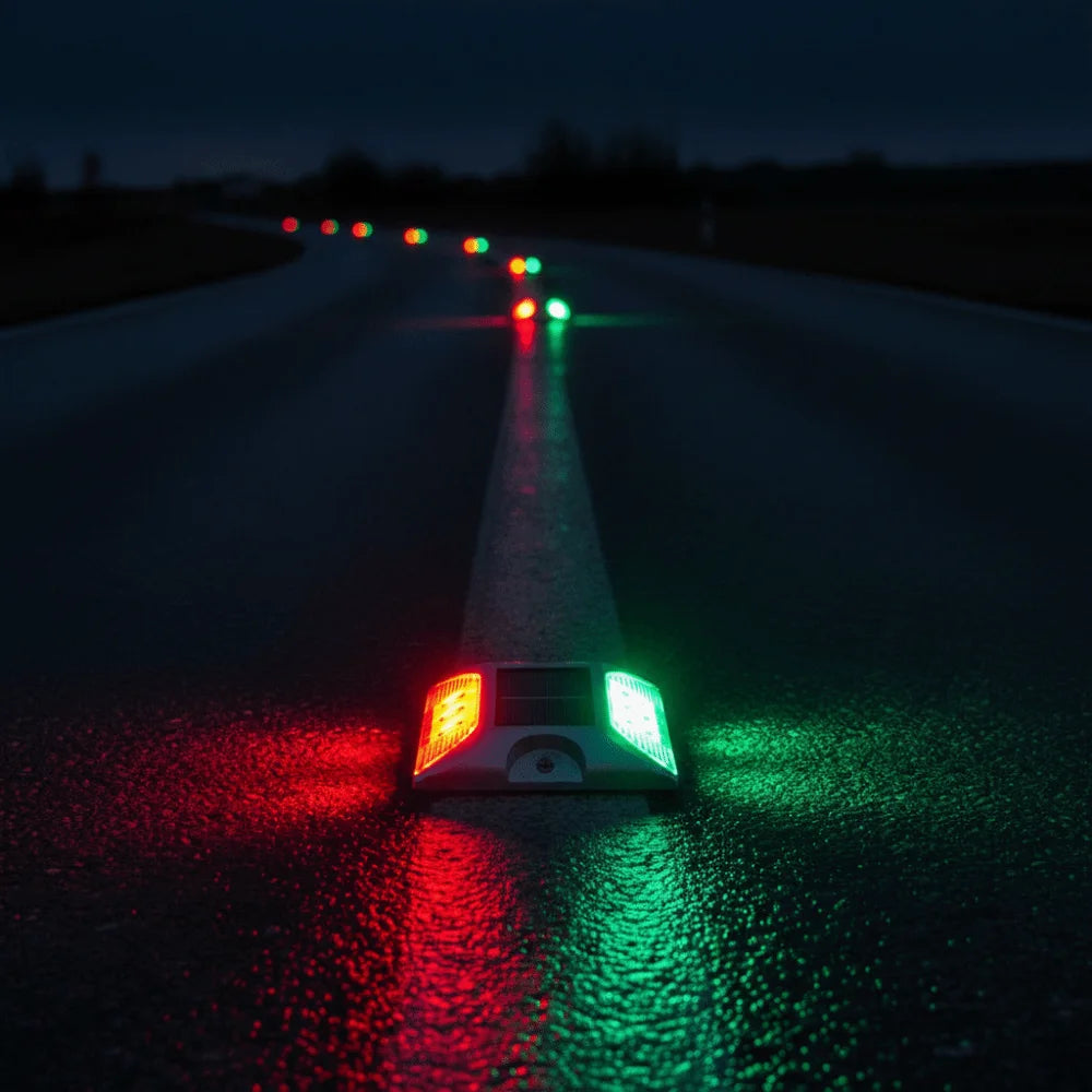Solar Powered Solar Road Stud Light Outdoor Lighting Portable LED Ground Light Reflective Double Side Solar Energy Spike Lights