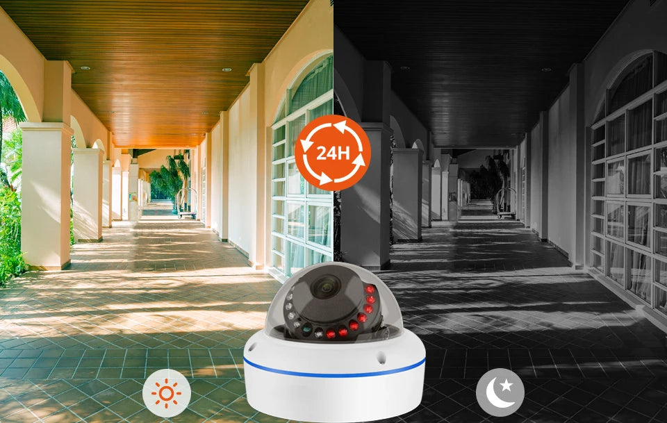 8CH 5MP POE Dome Security Camera System IP Camera Vandal-proof Indoor Home CCTV Video Record Surveillance Protection Kit