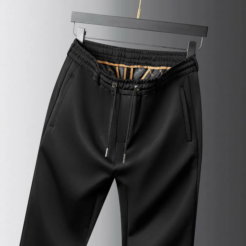 Winter Pants Men Straight Trousers Thicken Warm Oversize 6XL 7XL 8XL 10XL Plus Size Loose Fleece Formal Sweatpants Autumn Plush