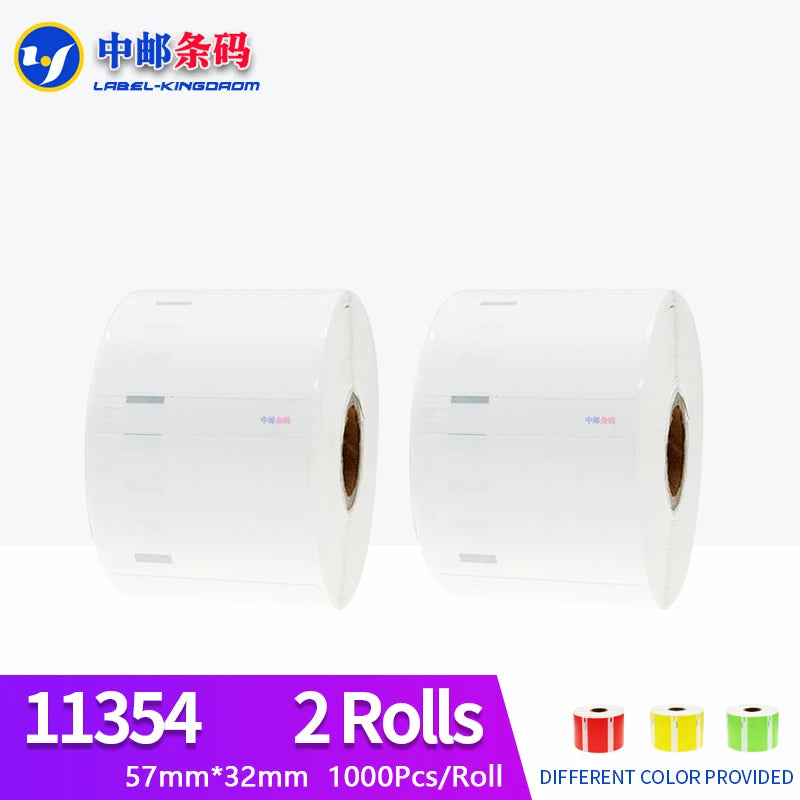 2 Rolls Dymo Compatible 11354 Label 57mm*32mm 1000Pcs for LW400 450 450Turbo Printer Seiko SLP 440
