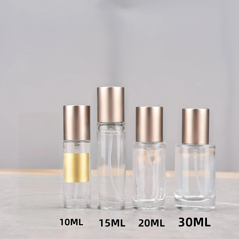 10/30pcs Empty 10/15/20/30ml Bayonet Perfume Bottles Clear Glass Spray Bottle With Crimp Sprayer Cosmetic Container Need A Tool