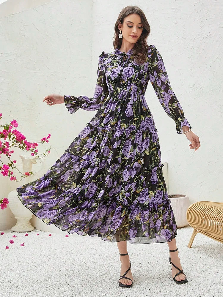 TOLEEN 2024 New in Fashion Summer Women Dresses Spring Flower Elegant Beautiful Party Evening Long Dress Casual Holiday Clothing