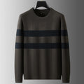8XL 7XL 6XL 2025 New High End Luxury Thin Wool Sweater Men Soft Warm Mens Pullover Sweaters Casual Striped Fall Winter Clothes