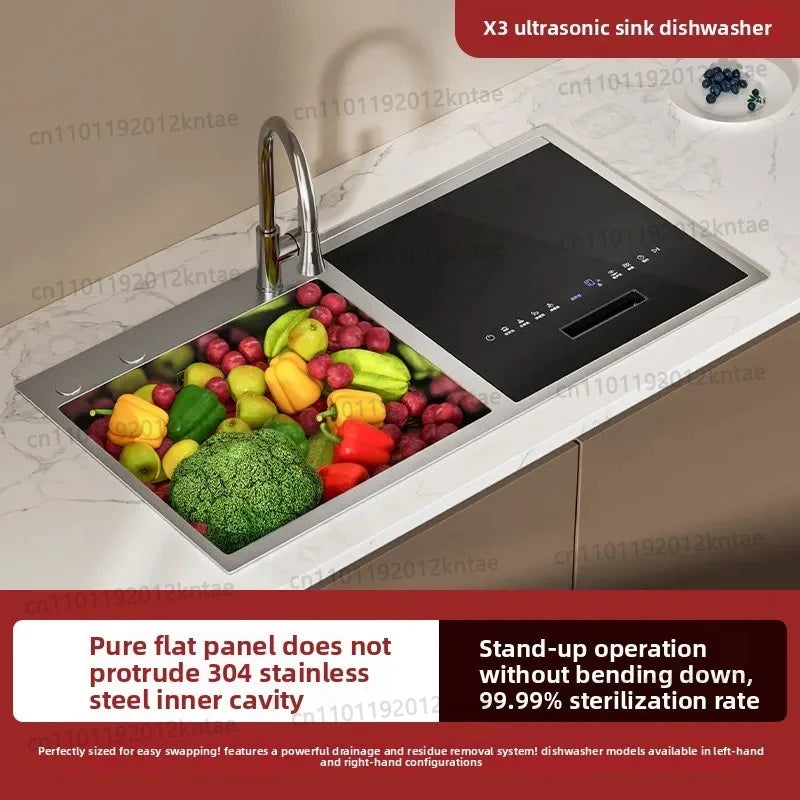 Integrated sink, dishwasher, integrated fully automatic kitchen, embedded washing fruits and vegetables