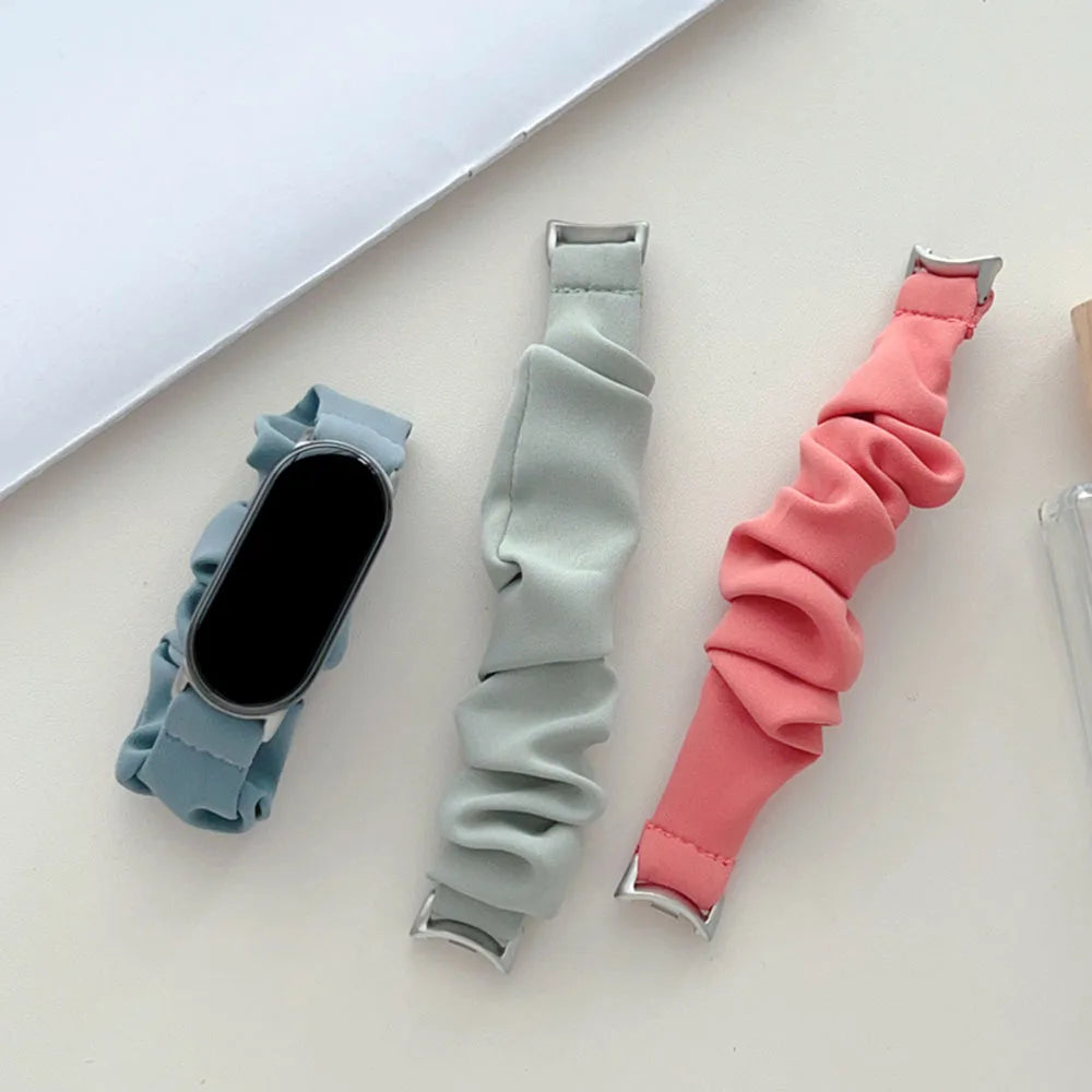 Scrunchie Strap for Xiaomi Mi Band 10 8 9 Smart Wristband for Women Stylish Watch Bracelet for Xiaomi Smart Band 8/9/10 Elastic