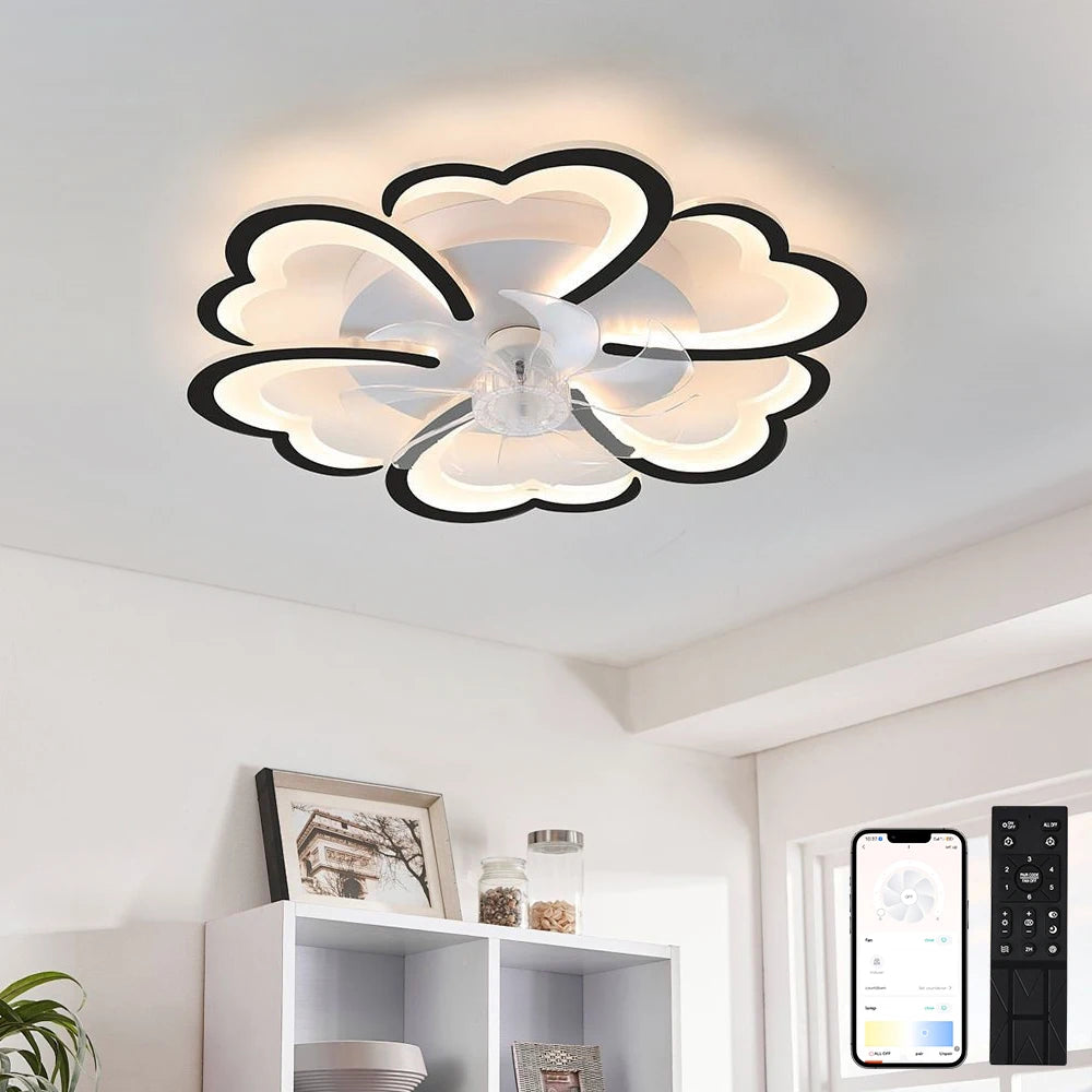 Modern Light Minimalist Living Room Ceiling Electric Fan Nordic Art Restaurant Ceiling Fan Lamps