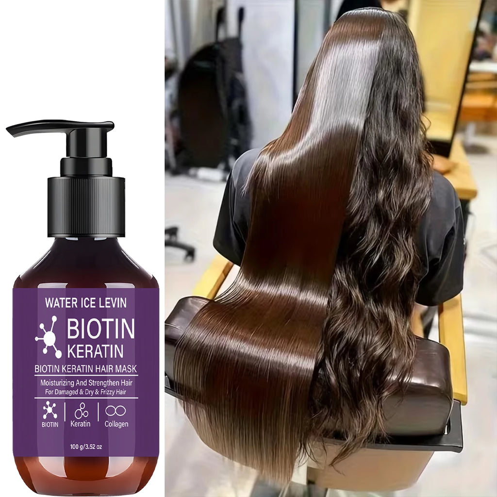 Biotin Keratin Hair Mask with Collagen, Moisturizing Strengthening for Dry & Frizzy Hair