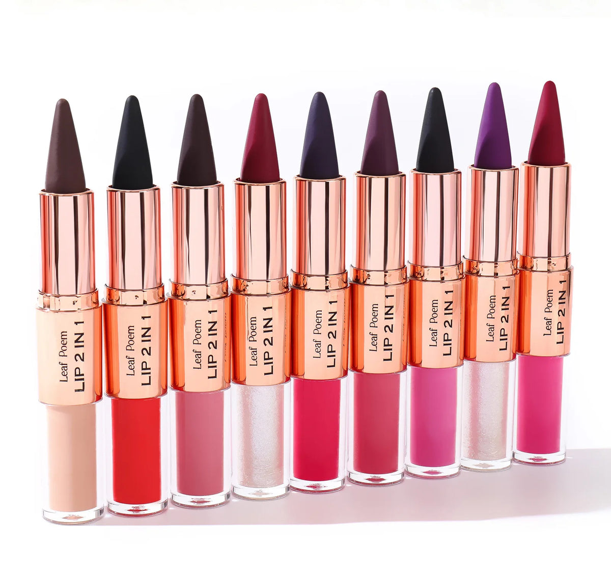 Sexy Red Black Lipstick Waterproof Lipliner Makeup Black Purple Rose Double Head Matte Lipgloss Tapered Lip Liner Contour Pencil