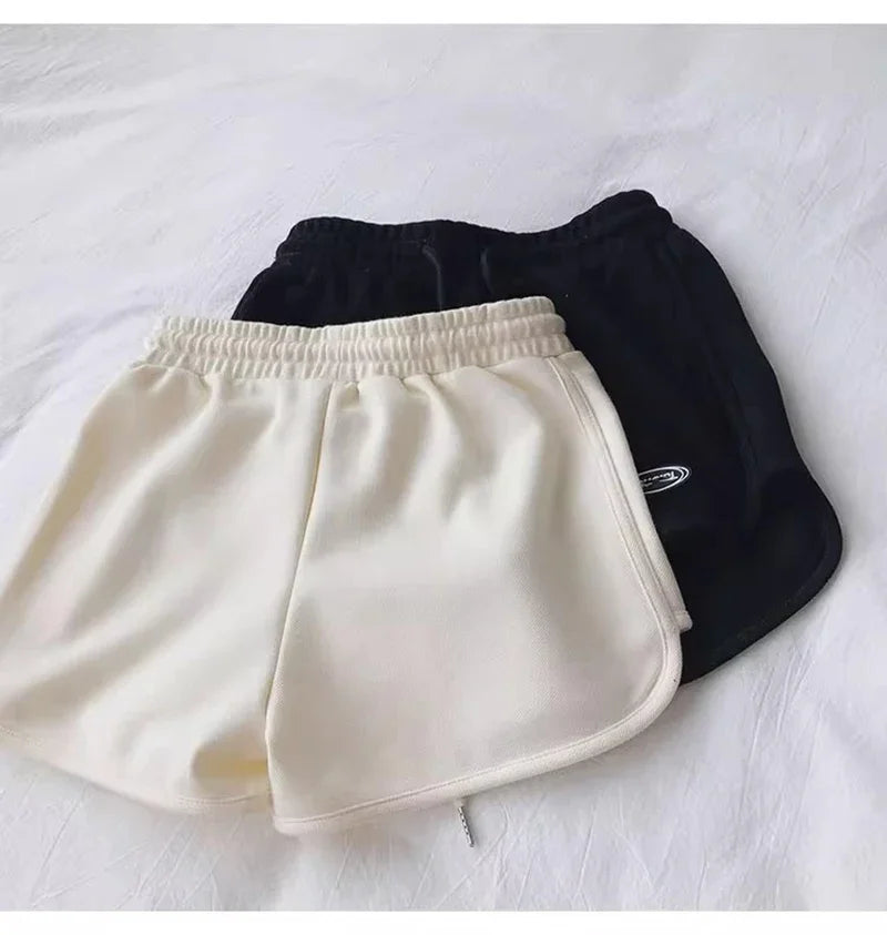 SMVP 2026 Women Casual Drawstring Sports Shorts Thin High Waist Yoga A-line Shorts Loose Women Running Straight Trousers Summer