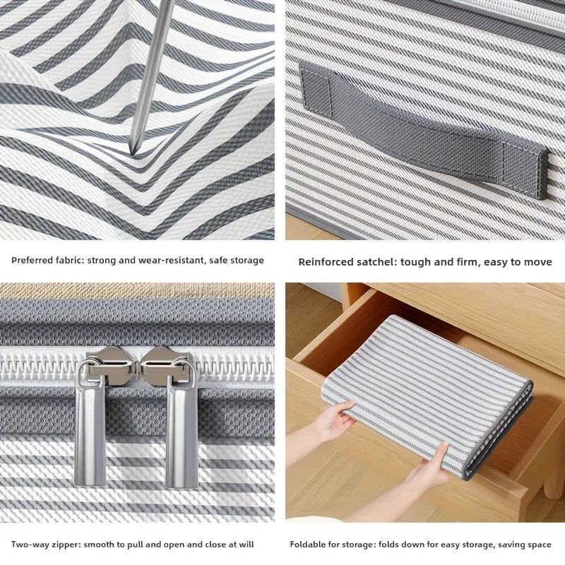 1 PCS Large Clothing Storage Bag with Flip Top Transparent Window Suitable for Clothes Bed Sheets Clothing in the Space Under