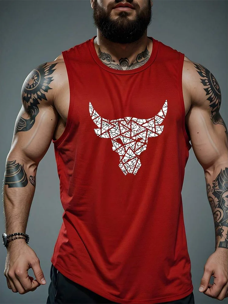 Summer Daily Urban Casual Men's Tank Top Fitness Exercise Breathable Men's Tank Top Outdoor Street Fashion Men's Tank Top
