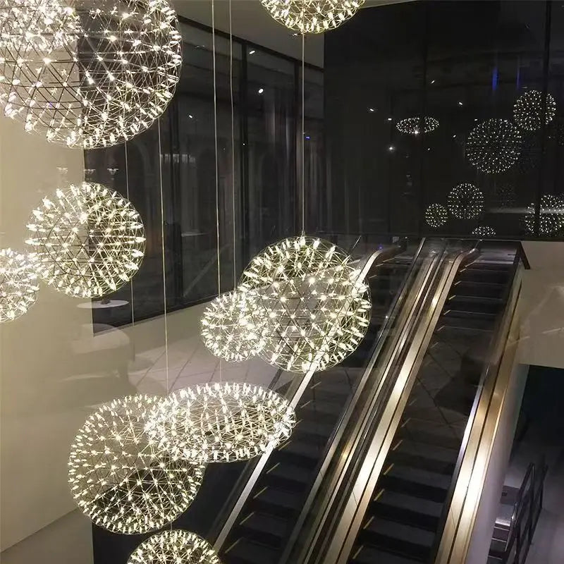 Sparkleball Panoramic Starry Sky Pendant Light Commercial Internet Celebrity Bar Salon Loft Duplex Art Ball Decorative Light