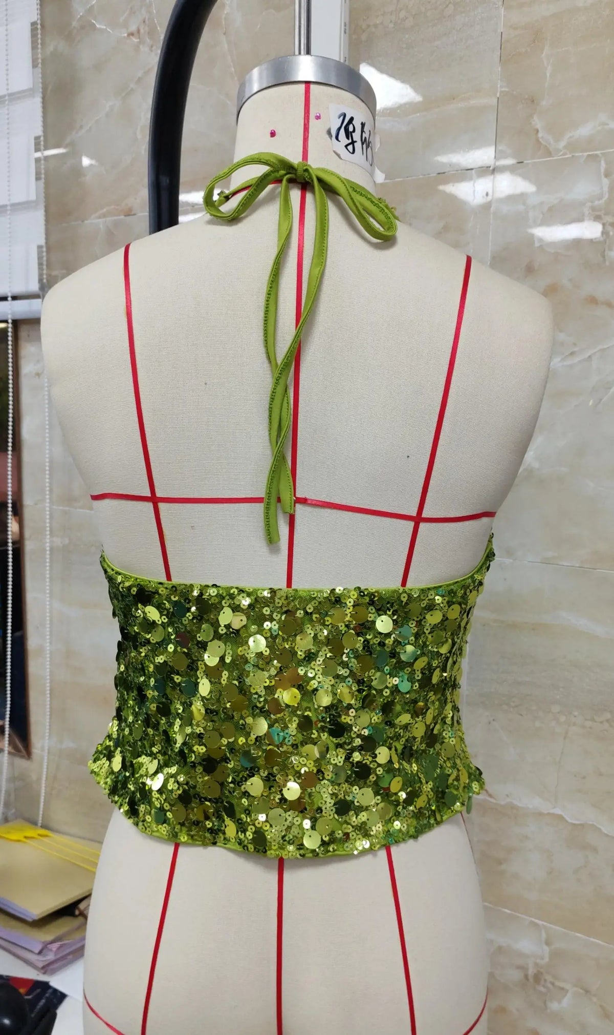 Women Low-Cut Y2K Sequins Crop Tops Halter Neck Tie Backless Tank Top Summer New Sexy Nightclub Party Clothes