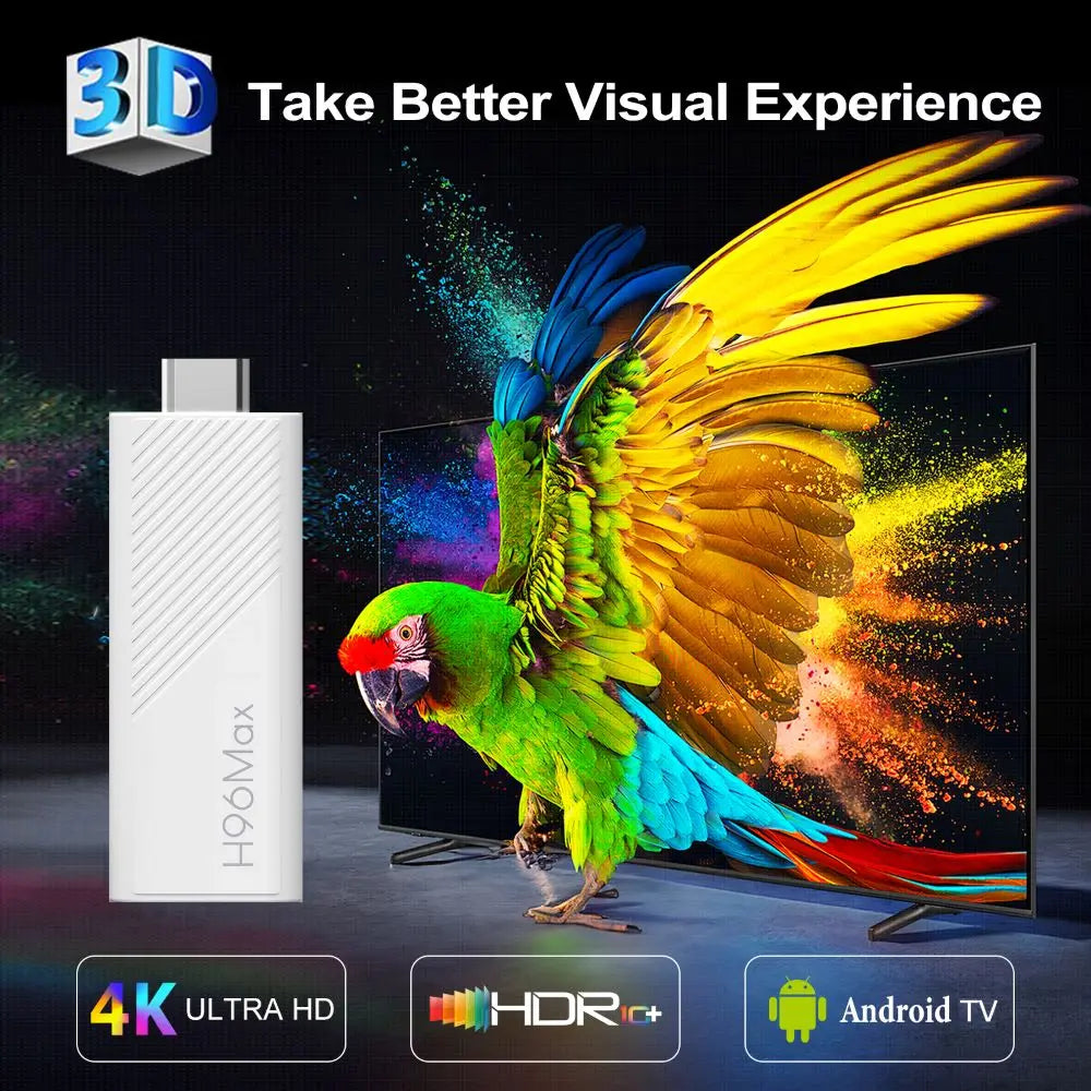 4PCS 2PCS 1PC H96 Max H313TS Android TV Stick Allwinner H313 Quad Core 4K Video Wifi6 BT Voice Assistant Smart TV Box