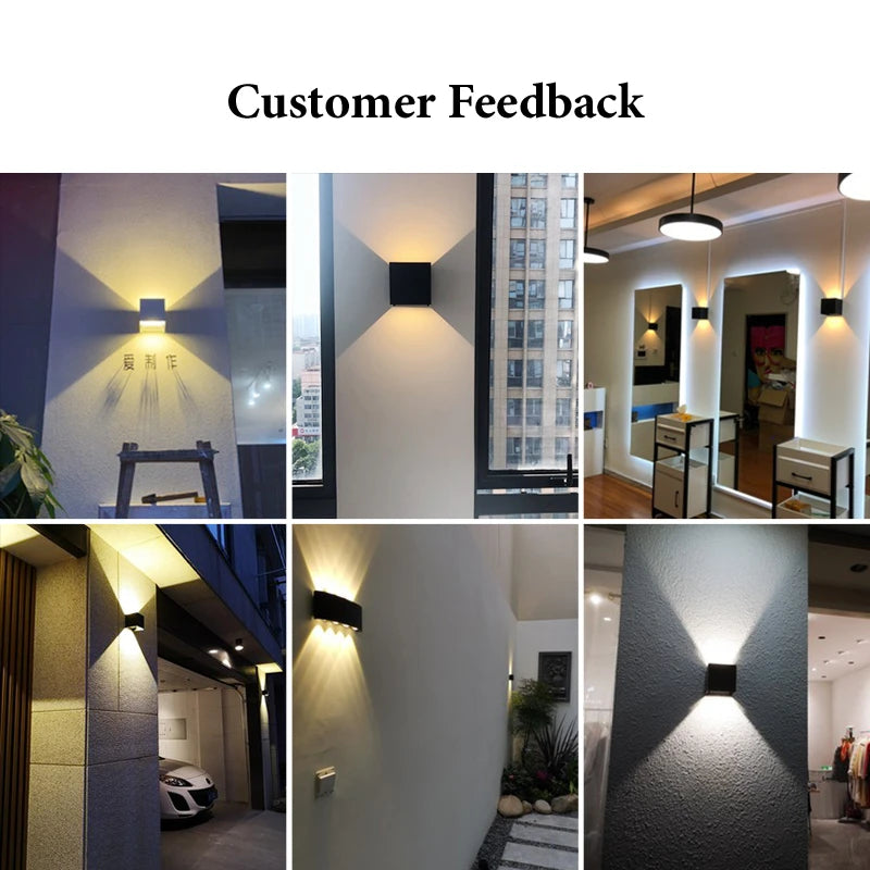 LED Wall Light Outdoor Waterproof IP65 Porch Garden Yard Wall Lamp & Indoor Bedroom Bedside Decoration Lighting Lamp AC110V 220V