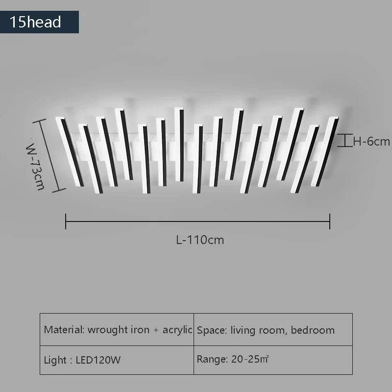 Modern LED Suitable for Living Room Pendant Lights With Remote Control Indoor Bedroom Office Lighting Long Strip Ceiling Lights