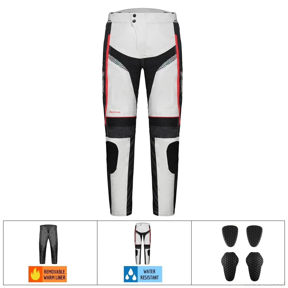 Four Seasons Motorcycle Jacket Moto+Protector Motorcycle Pants Cold-proof Waterproof Moto Suit Touring Clothing Protective Gear