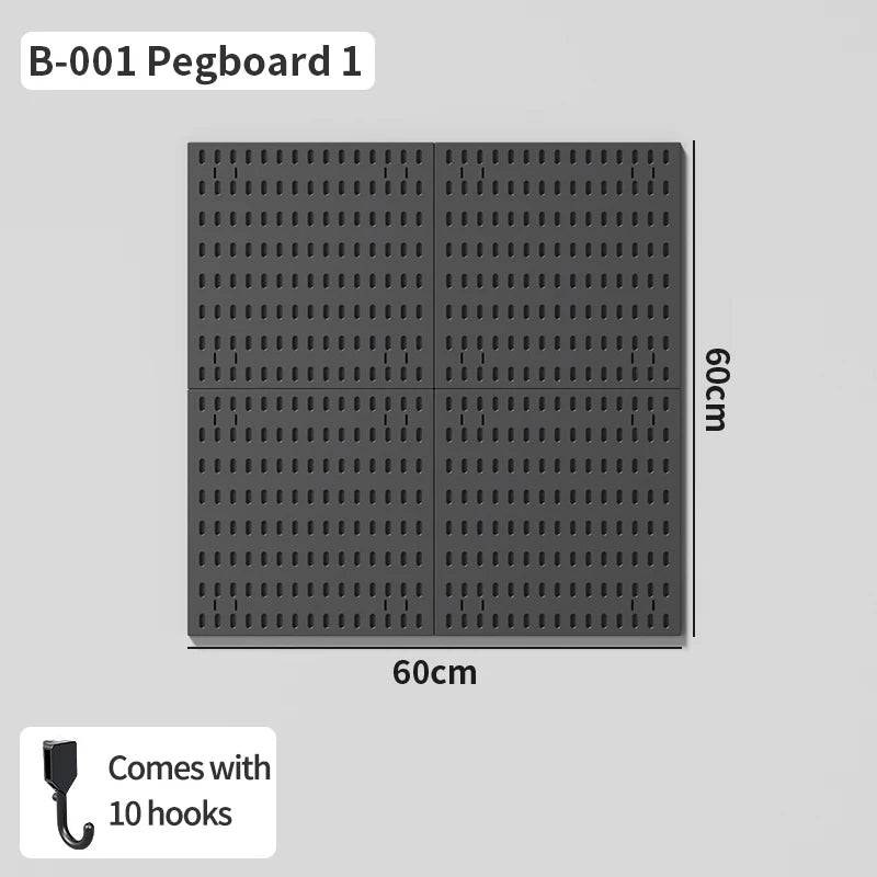 Study Room Pegboard with Shelves Tool Free Wall Grid Scratch Proof Easy to Install for Computer Desk Accessories