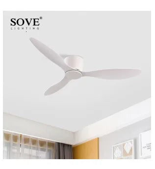 SOVE Modern Led Ceiling Fan Kitchen Living Room Dining Room Household High Air Volume Remote Control Pendant Light