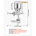 SucceBuy Manual Grain Mill with High Hopper Hand-Crank Corn Grinder with Stable Table Clamp for Grains Spices Coffee Beans Nuts