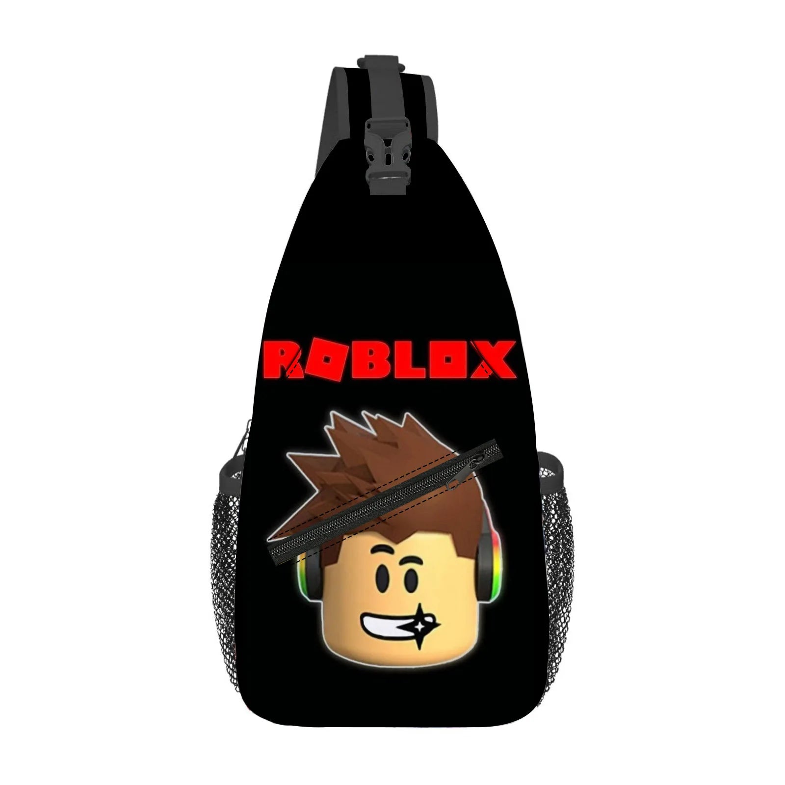 Roblox Shoulder Bag Virtual Gaming World Cartoon Print Sports Crossbody Bag 29*13*39cm Chest Bag