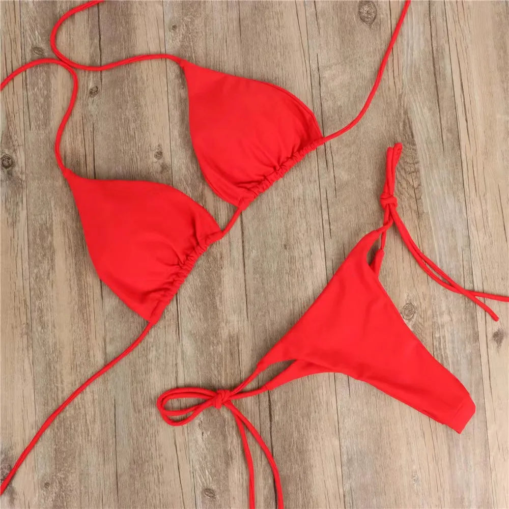 Sexy Bikinis Set Summer Brazilian Swimsuit Women Bra Thong Two Pieces Swimwear Beachwear Bathing Suit Beachwear Swimsuit Women