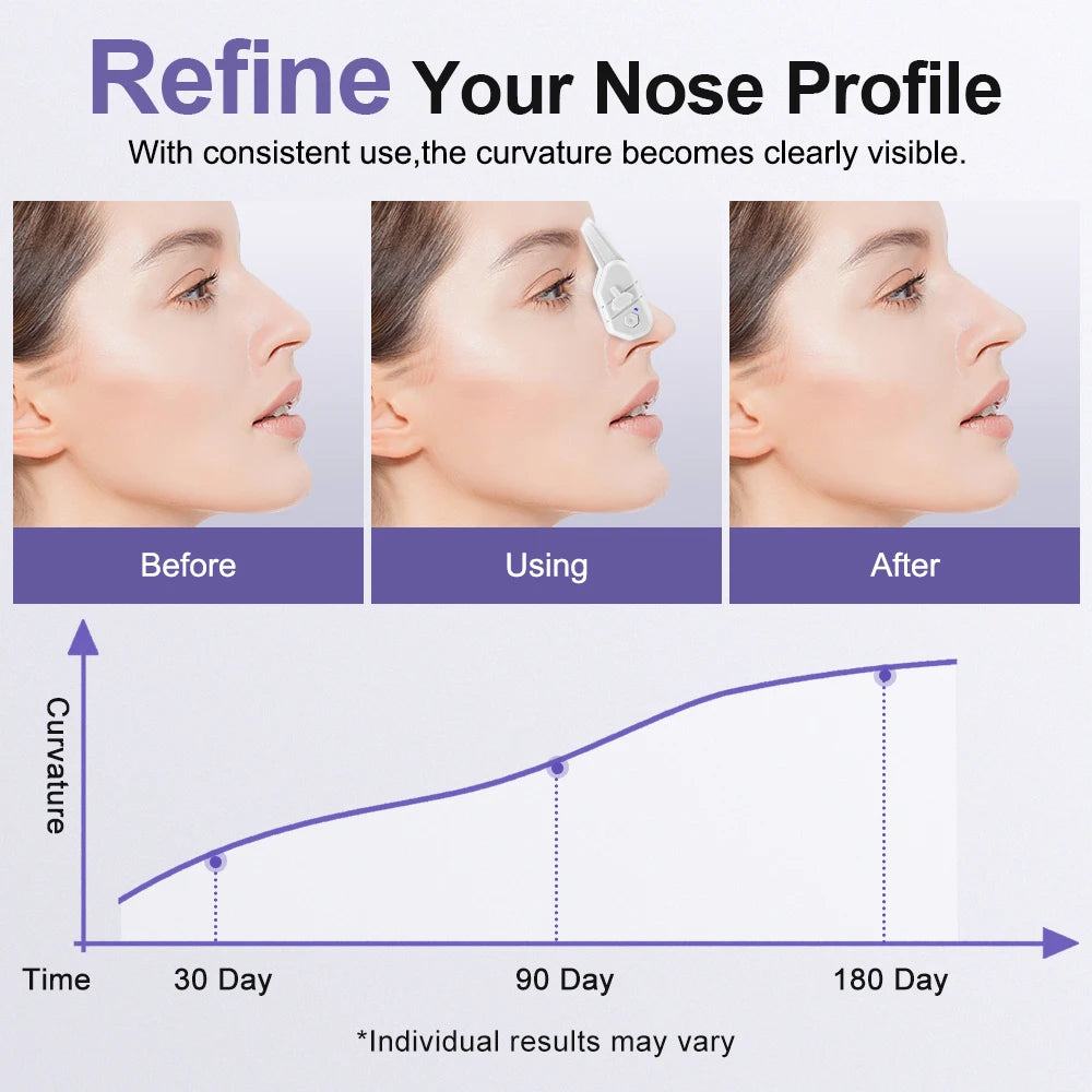 Beauty Nose Shaper Clip Microcurrent Pulse Vibration High Bridge Nose Sculpting Massager Nose Up Lifter Massage Tool