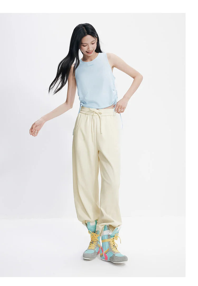 Women Pants Casual Slit Loose Curved Slim Fit Minimalist Lazy Versatile Curved Leg 2026 Summer Fashion Daily Top