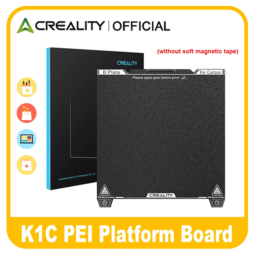 Creality K1C Build Plate 235x235mm PEI Sheet Magnetic Flexible Spring Steel Bed Plate for K1/K1C/Ender 3/Ender V3 KE/SE