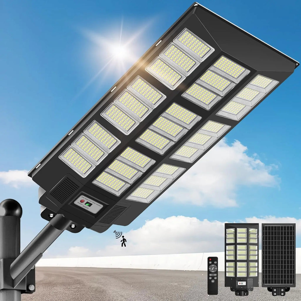 400W Solar Street Lights Outdoor-Solar Lights Outdoor Waterproof Motion Sensor,Solar Parking Lot Lights Commercial Dusk to Dawn