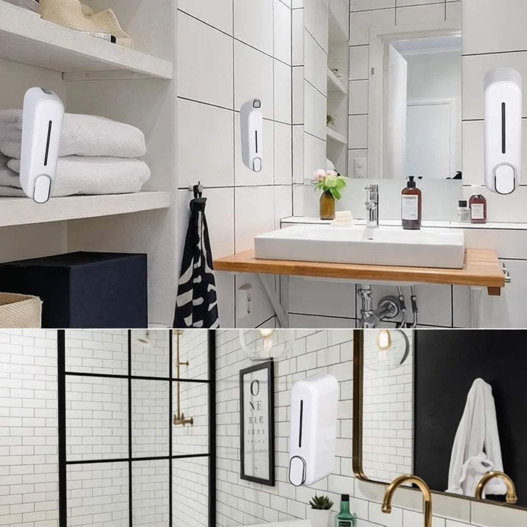 Wall Mounted Liquid Soap Dispenser Manual Hand Sanitizer Pump Bathroom Shampoo Holder Kitchen Shower Gel Organizer Device