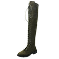 2024 New Winter Foreign Trade Large Size Long Boots European and American Round Head Strap 43 Size Women's Boots Leather Boots