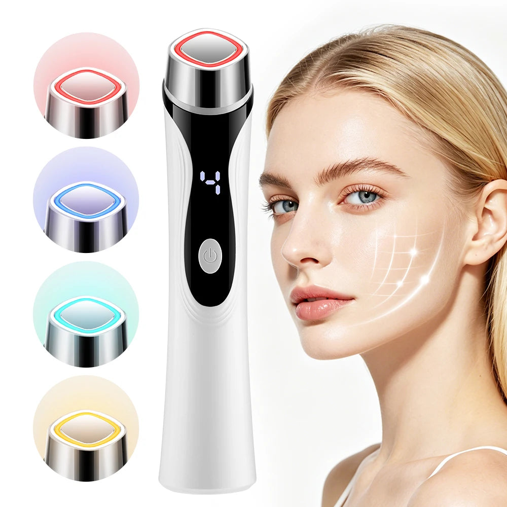 4-in-1 Facial Massager Beauty Device with Microcurrent, LED Light Therapy for Anti Aging Skin Care and Lifting