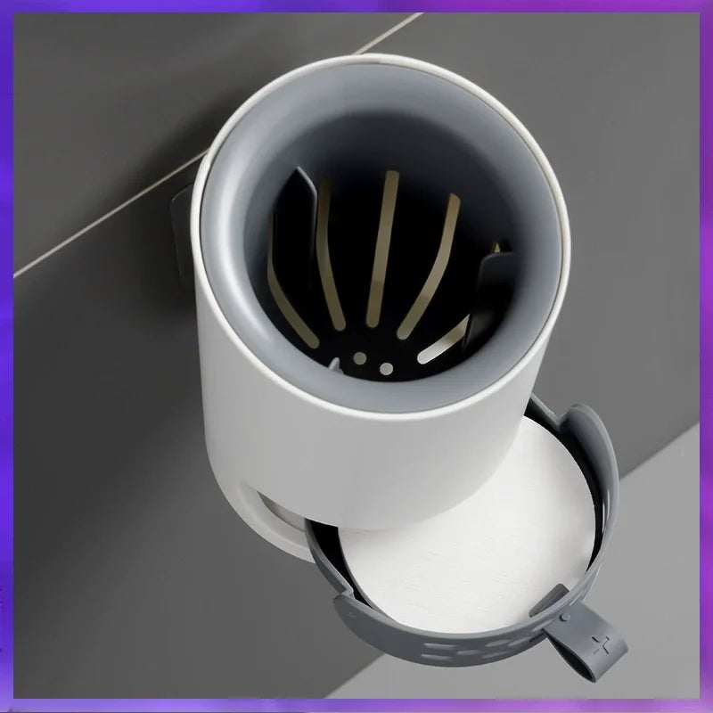 Wall Mounted Detergent Refillable Toilet Brush Set with Silicone TPR Brush Holder for Corner Cleaning Bathroom Tools