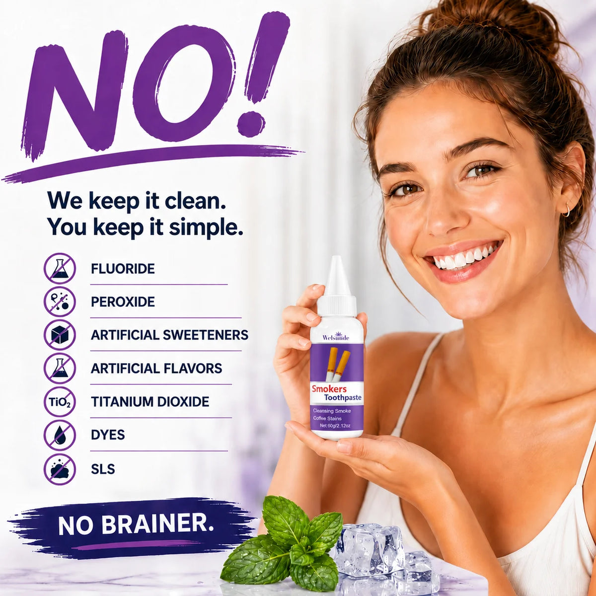 2 Packs Whitening Teeth Toothpaste, Gently Reduce Smoke & Coffee Stains, Toothpaste for Deep Cleaning & Brighter Smile, Purple Remineralizing Hydroxyapatite Toothpaste, with Minty Fresh Breath, Gentle on Gums, Ideal Oral Hygi