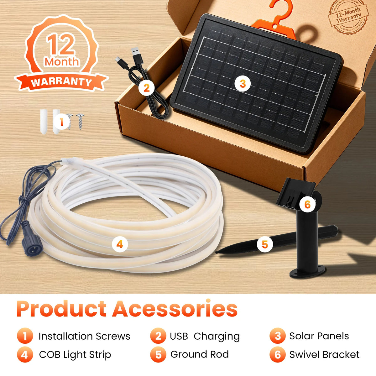 Waterproof Outdoor Solar COB LED Neon Light Strip 24V 320LEDs/m RA90 Linear Flexible Solar Lights for Yard Garden Decoration
