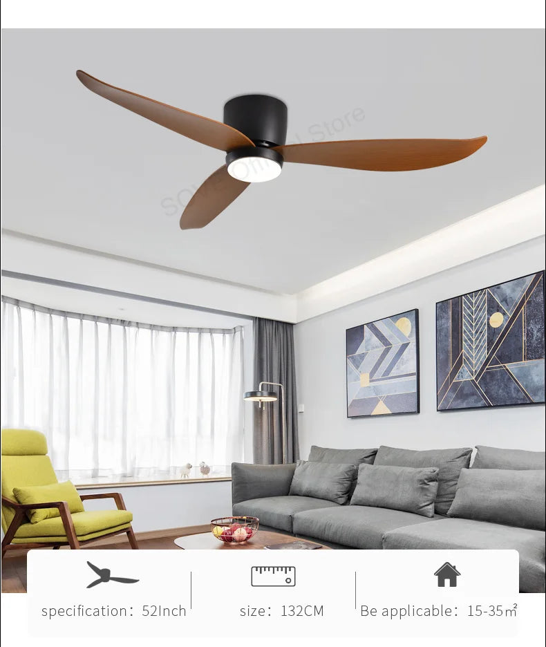 SOVE Modern Led Ceiling Fan Kitchen Living Room Dining Room Household High Air Volume Remote Control Pendant Light