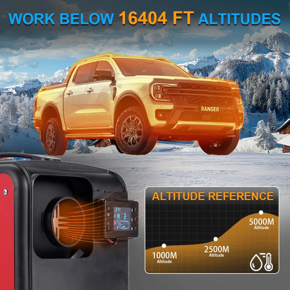Car Diesel Heater 12V/24V/220V Air Parking Heater 8KW Diesel Heating Low Noise Heater For Truck Bus RV Trailer Boat